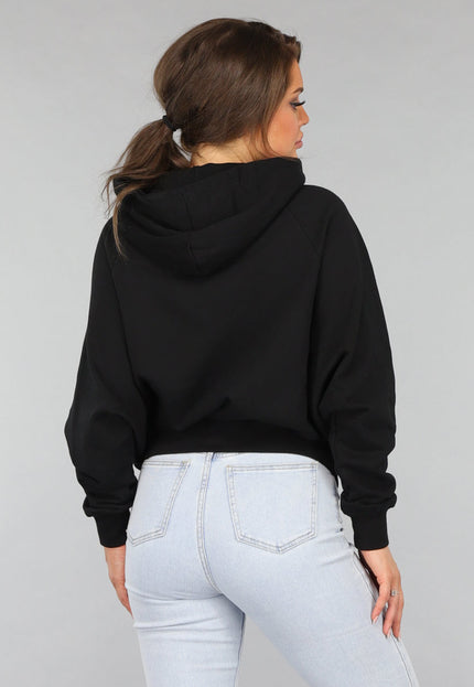 NEW2412 Oversized Zwart Vest met Zilveren Rits