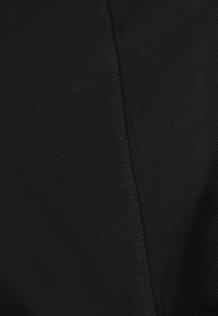 NEW2412 Oversized Zwart Vest met Zilveren Rits