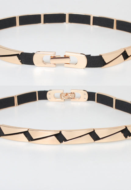 NEW2412 Rekbare Riem met Gouden Details