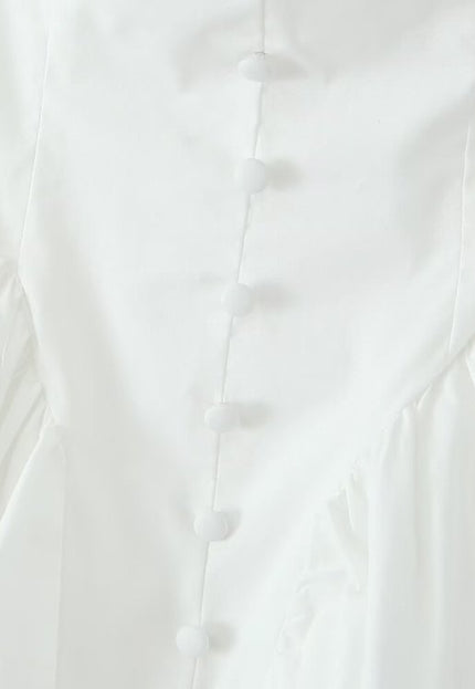 NEW2412 Wit Skaterjurkje met Ruffle Mouwtjes