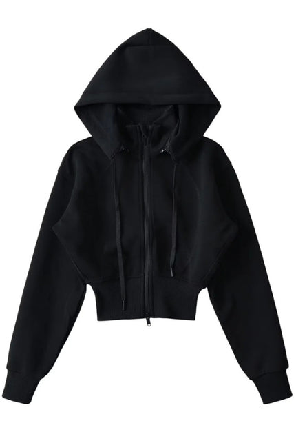 NEW2412 Zwart Vest in Kort Model met Afneembare Capuchon