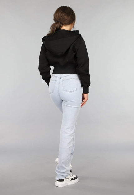 NEW2412 Zwart Vest in Kort Model met Afneembare Capuchon