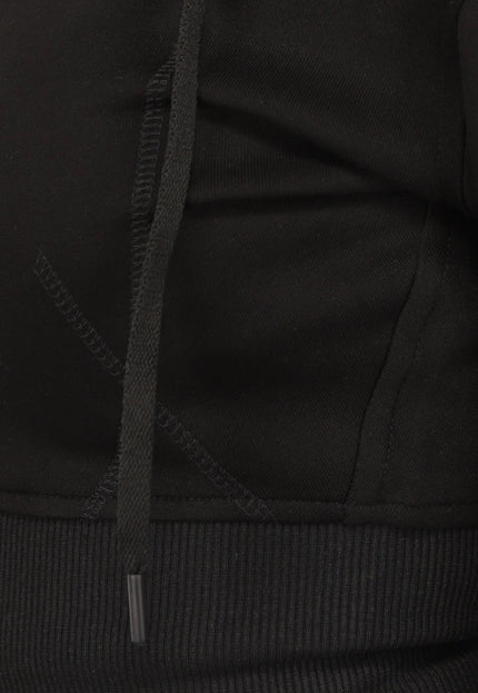 NEW2412 Zwart Vest in Kort Model met Afneembare Capuchon