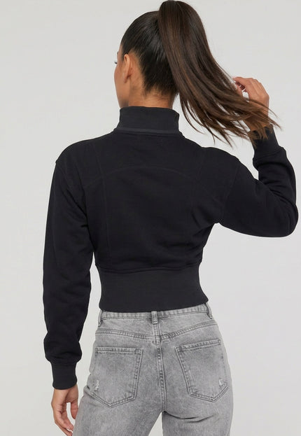 NEW2412 Zwart Vest in Kort Model met Afneembare Capuchon