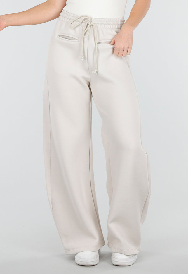 NEW250226 Beige Barrel Joggingbroek met Trekkoord