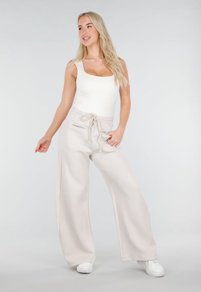 NEW250226 Beige Barrel Joggingbroek met Trekkoord
