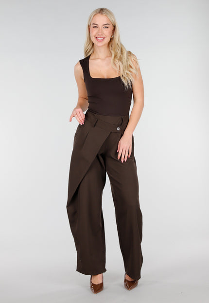 NEW250226 Bruine Body met Vierkante Hals