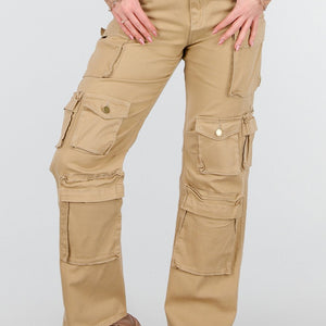 NEW250226 Camel Cargo Broek met Zakken