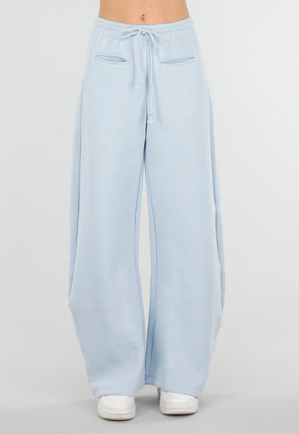 NEW250226 Lichtblauwe Barrel Joggingbroek met Trekkoord