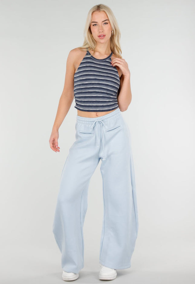 NEW250226 Lichtblauwe Barrel Joggingbroek met Trekkoord
