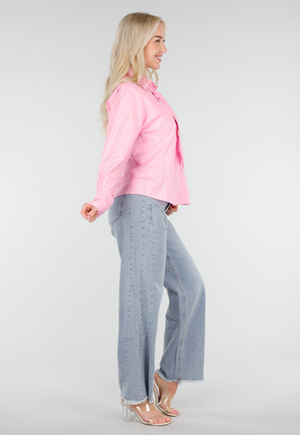 NEW250226 Roze Blouse met Stropdasdetail