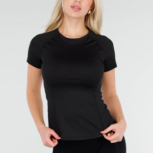 NEW250226 Zwart Sport T Shirt met Korte Mouw