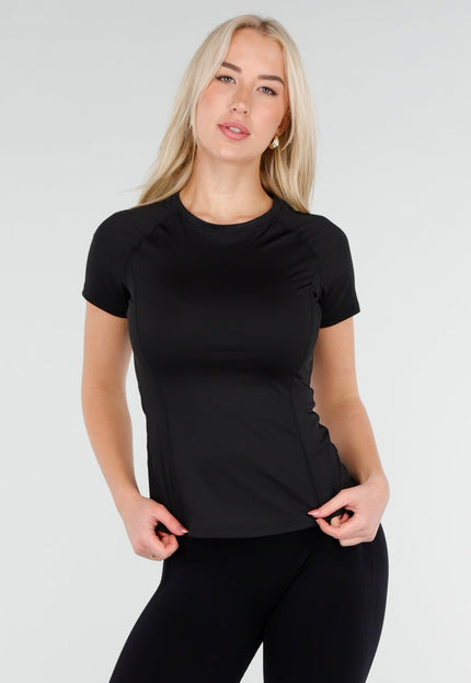 NEW250226 Zwart Sport T Shirt met Korte Mouw