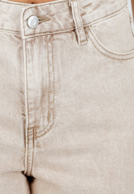 OP=OP.16.NL Beige Wide Leg Jeans met High Waist