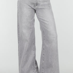 NEW250326 Grijze Wide Leg Jeans met Hoge Taille