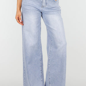 NEW250326 Lichtblauwe Denim Wide Leg Jeans