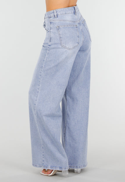 NEW250326 Lichtblauwe Denim Wide Leg Jeans