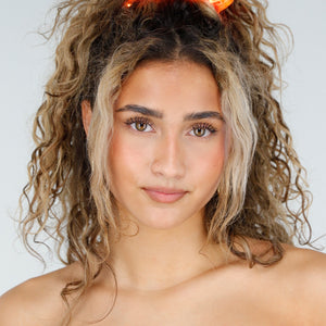 NEW250326 Oranje Scrunchie met LED Lichtjes