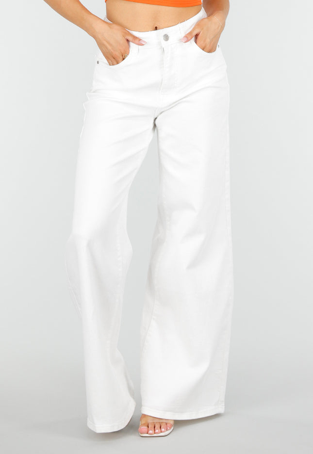 OP=OP.16.NL Witte Wide Leg Jeans met Hoge Taille