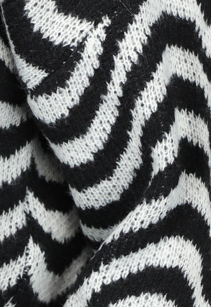 NEW2509 Gebreide Wavy Trui met Rood Detail