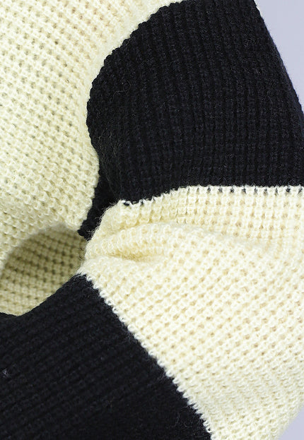 NEW2509 Gestreept Gebreid Vest met Wijde Mouwen