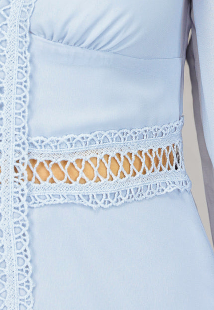 NEW2509 Lichtblauwe Bohemian Maxi Jurk