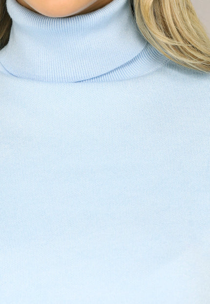 NEW2510 Babyblauwe Gebreide Co Ord Set met Col