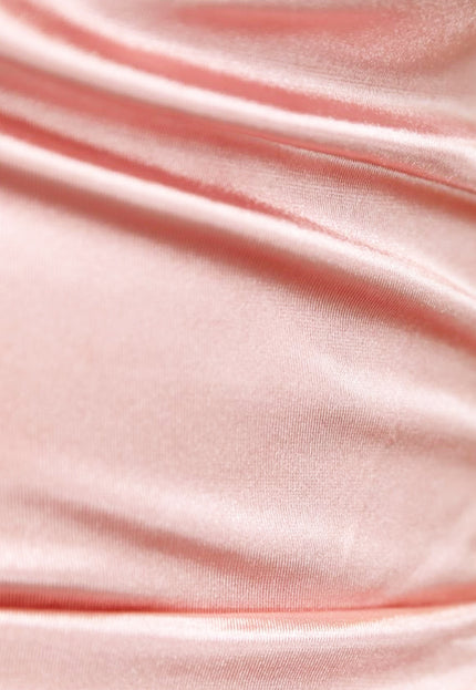 NEW2510 Oudroze Satijnen Galajurk met Split