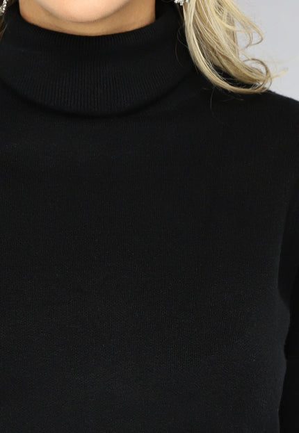 NEW2510 Zwarte Gebreide Two Piece met Col