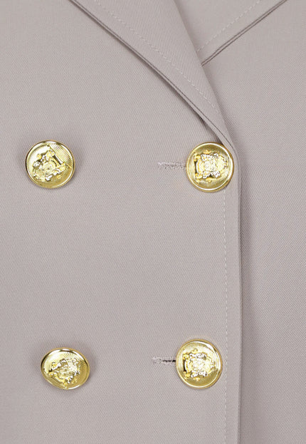 NEW260225 Taupe Co Ord Set met Gouden Marine Knopen