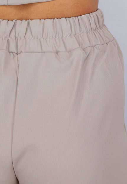 NEW260225 Taupe Co Ord Set met Gouden Marine Knopen