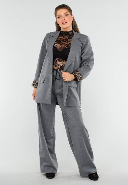 NEW260325 Blazerpak met Luipaard Details