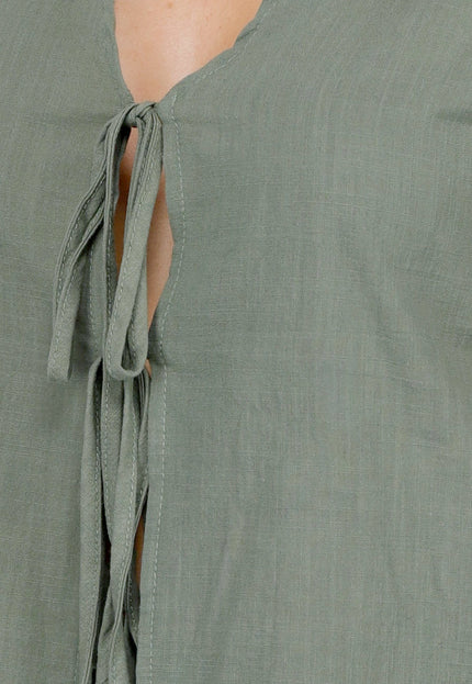 NEW260325 Katoenen Tweedelige Set met Dubbele Strik