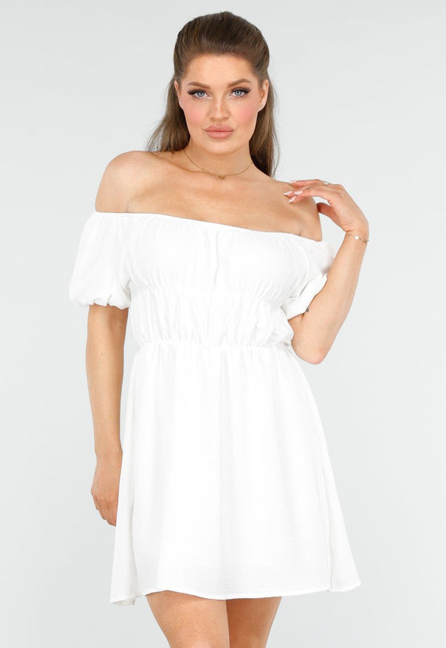 NEW260325 Off-Shoulder Witte Jurk