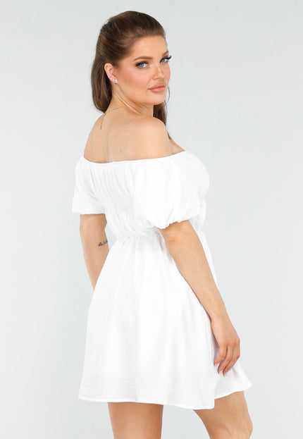NEW260325 Off-Shoulder Witte Jurk