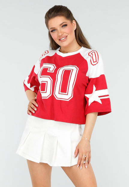 NEW260325 Sportief Rood Baseball T-Shirt