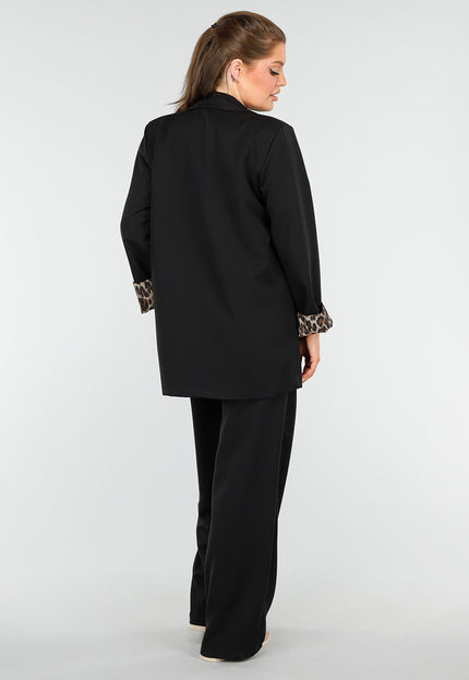 NEW260325 Zwart Pak met Luipaardprint Mouwen