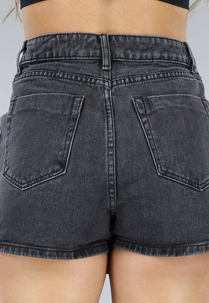 NEW2604 Antraciet Denim Overslag Skort