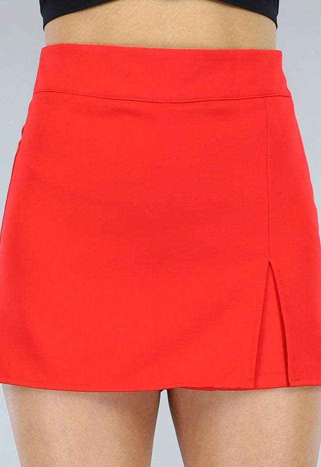 OP=OP.02.NL Rode Skort met Split
