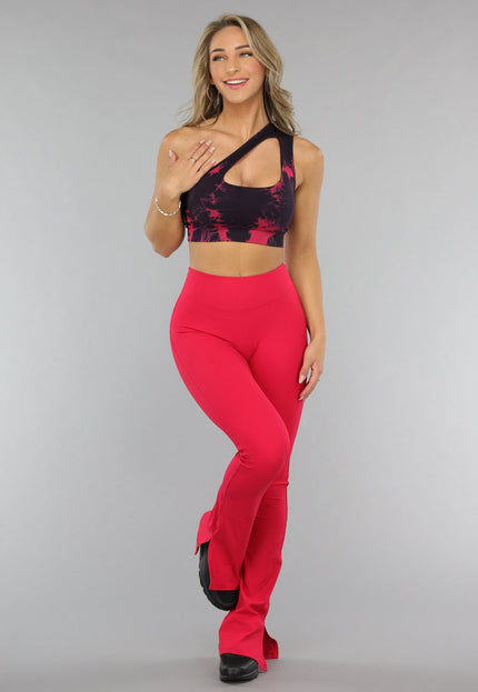 NEW2606 One Shoulder Sport-bh met Tie Dye Print