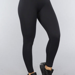 NEW2606 Zwarte High Waist Rib Sportlegging