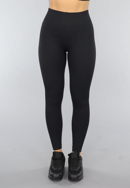 NEW2606 Zwarte High Waist Rib Sportlegging