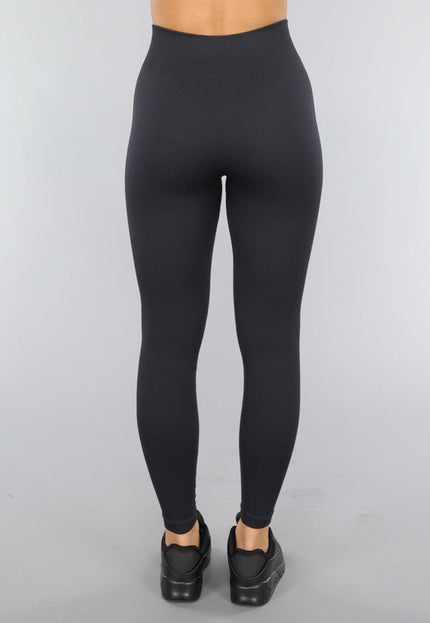 NEW2606 Zwarte High Waist Rib Sportlegging