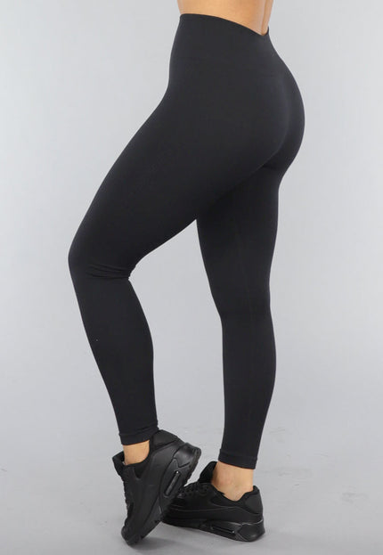 NEW2606 Zwarte High Waist Rib Sportlegging
