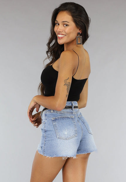 NEW2607 Padded Zwart Topje met Spaghettibandjes