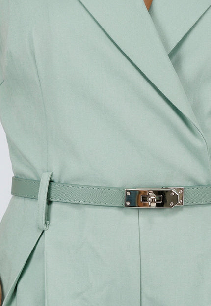 NEW260826 Groene Mouwloze Playsuit met Stretch