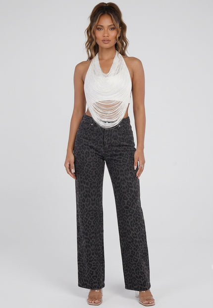 NEW260826 Witte Franjetop met Padded Ondertop