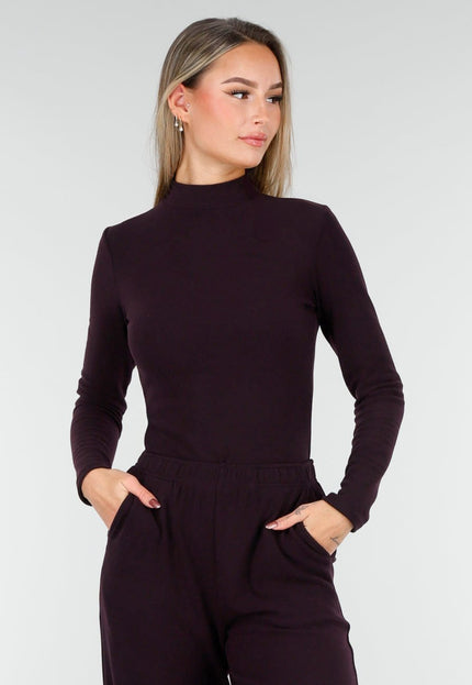 NEW261125 Aubergine Fleece Stretch Top
