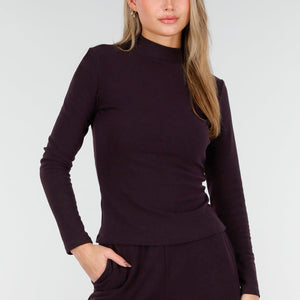 NEW261125 Aubergine Fleece Stretch Top