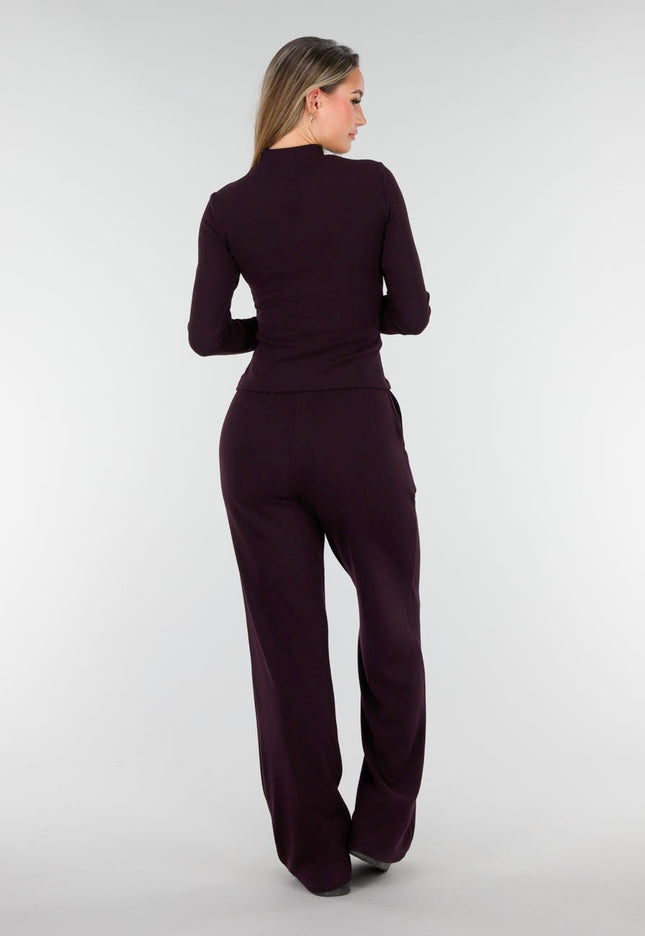 NEW261125 Aubergine Fleece Stretch Top